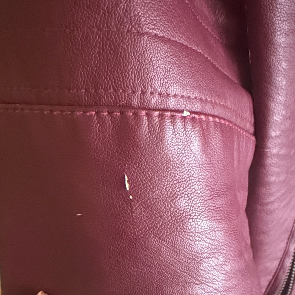 Ashley By 26 International Women's Deep Red Leather Jacket - Picture 7 of 7